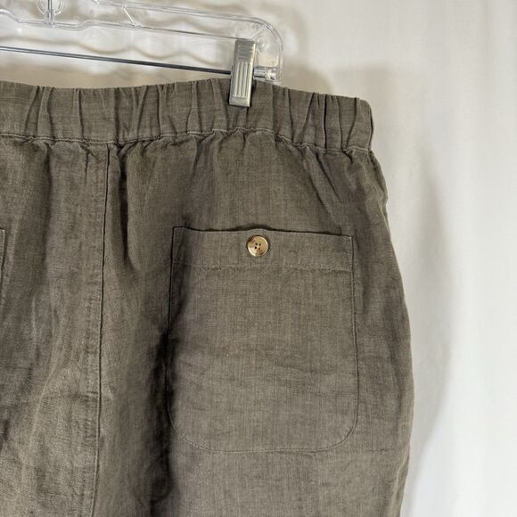 Britches of Georgetowne Linen Pants Women's Large Green Drawstring Pockets - Picture 12 of 12